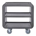 Cambro Charcoal Gray Standard Service Cart Pro with 2 Rigid and 2 Swivel Casters with Brake, 41.5 x 23.8 x 37.1 inch
