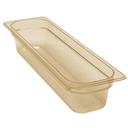 H Pan Half Size Long Food Storage Pan, Amber, 6 3/8 x 20 7/8 x 4 inch -- 6 per case.
