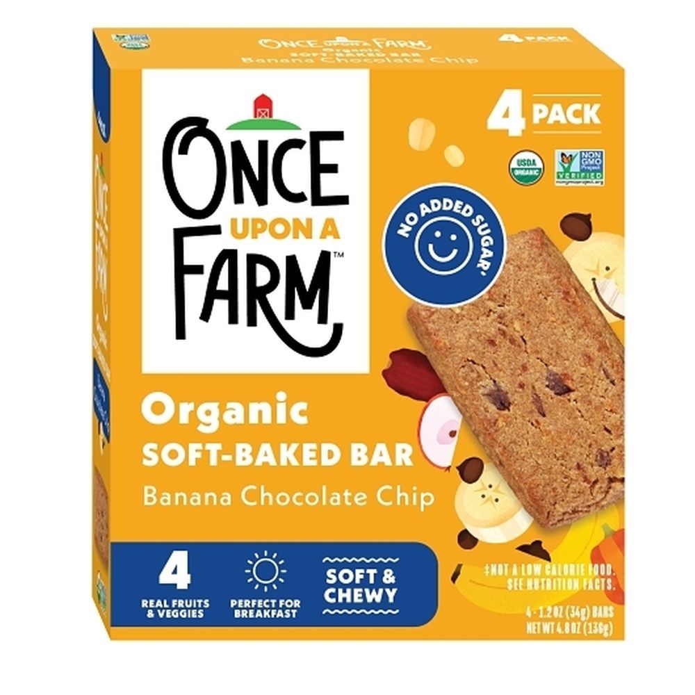 Once Upon A Farm Kids Banana Chocolate Chip Soft Baked Bar, 4.8 Ounce -- 8 Per Case