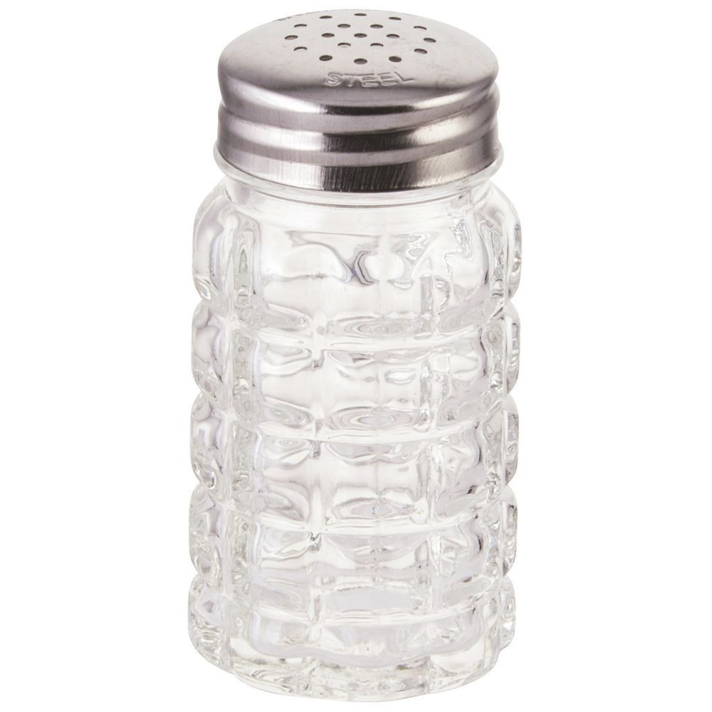 Winco Glass Classic Shaker With Stainless Steel Flat Top, 2 Ounce Capacity -- 12 Per Case