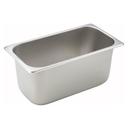 Winco 18/8 Stainless Steel Standard Weight Regular 1/3 Size Steam Table Pan, 6 inch.