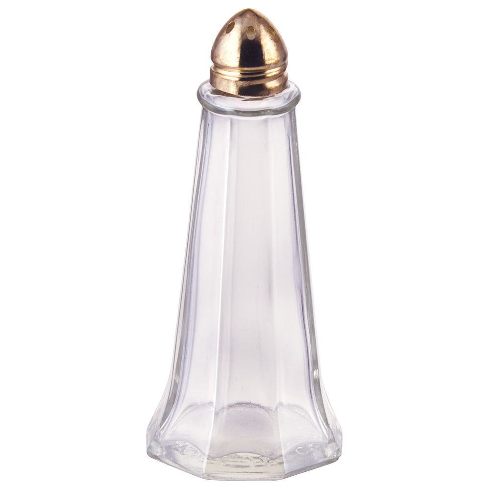 Winco Glass Tower Shaker With Brass Top, 1 Ounce Capacity -- 12 Per Case