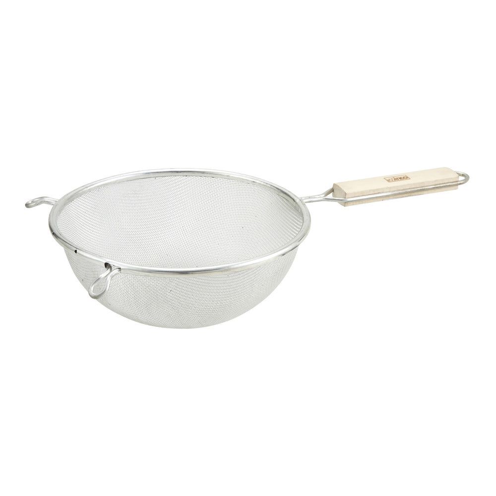 Winco Tinned Fine Single Mesh Strainer, 10 1/4 Inch