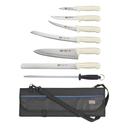 Winco Stal 7 Piece Cutlery Set with Knife Bag -- 1 set.