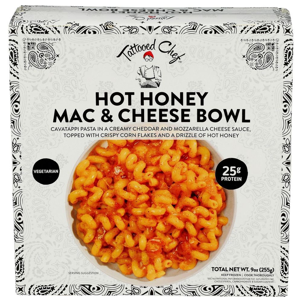 Tattooed Chef Hot Honey Mac And Cheese Bowl, 9 Ounce -- 6 Per Case