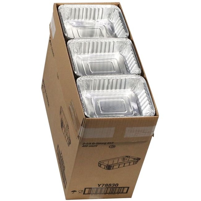 Aluminum Silver Oblong Container