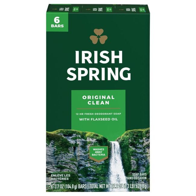 Irish Spring Original Clean Deodorant Bar Soap, 104.8 G -- 72 Per Case