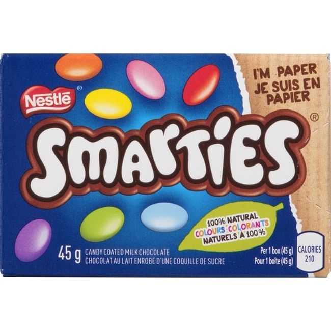 Smarties Bonbons Au Chocolat - Boîte, 45 G -- 192 Par Caisse