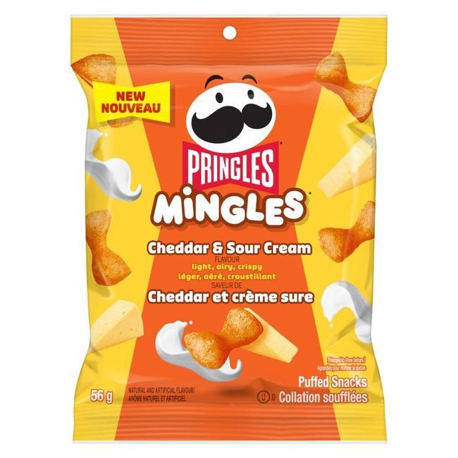 Pringles Mingles Cheddar And Sour Cream Puffed Snacks, 56 G -- 6 Per Case