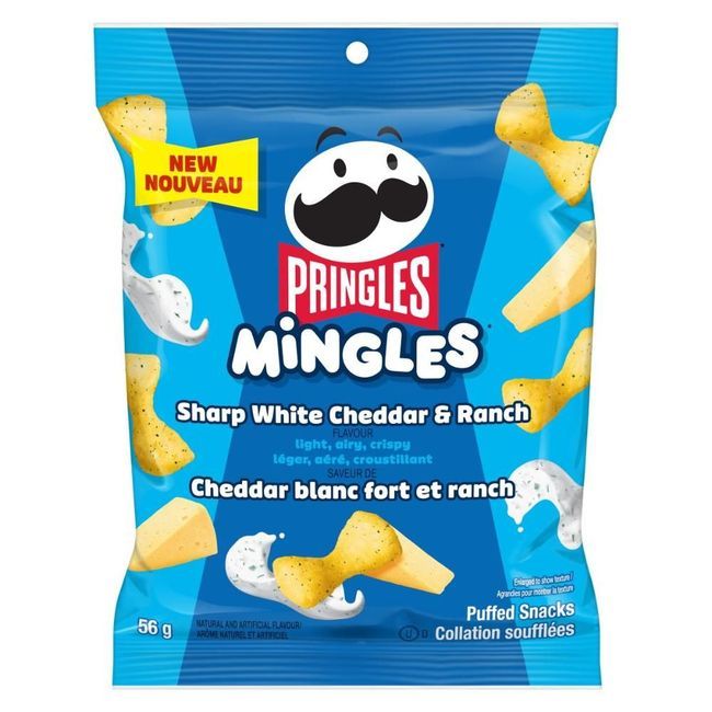 Pringles Mingles Sharp White Cheddar And Ranch Puffed Snacks, 56 G -- 6 Per Case