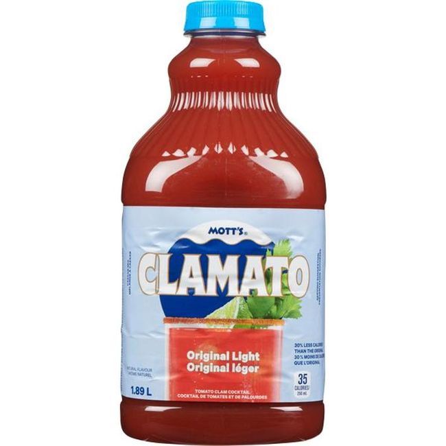 Clamato Original Light Tomato Clam Juice Cocktail, 1.89 L -- 8 Per Case