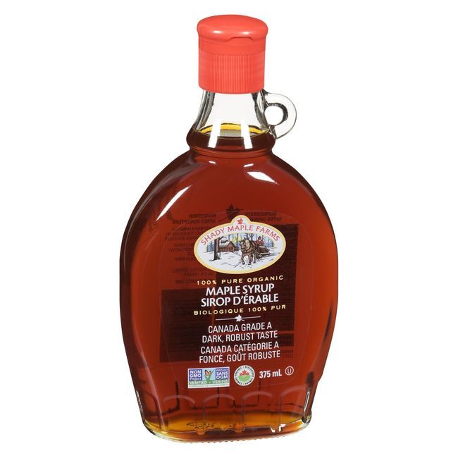Shady Maple Farms Sirop D'érable Biologique Foncé Au Goût Robuste, 375 Ml -- 12 Par Caisse