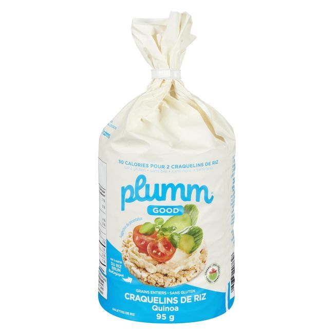 Plumm Good Organic Quinoa Unsalted Thin Brown Rice Cake, 95 G -- 12 Per Case