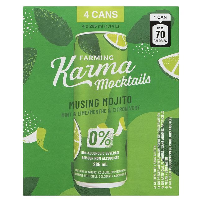 Farming Karma Mint And Lime Musing Mojito Mocktails, 285 Ml -- 24 Per Case