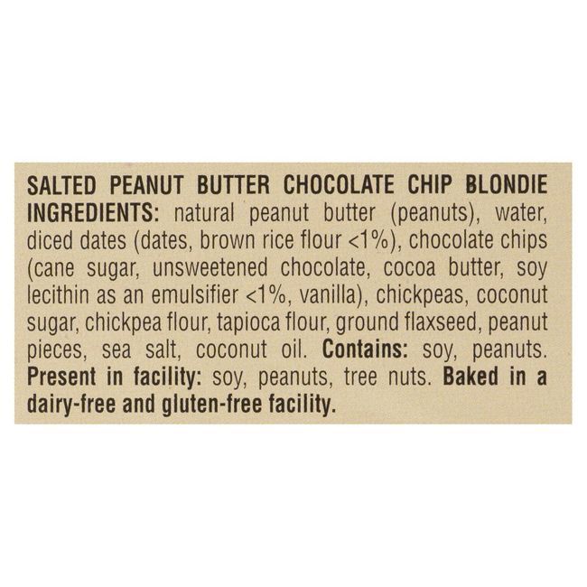 Shockingly Healthy Salted Peanut Butter Chocolate Chip Blondie, 280 G -- 6 Per Case