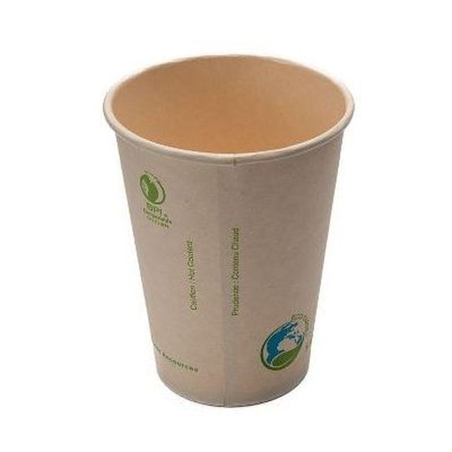 Eco-packaging Compostable Bamboo Hot Cup, 12 Oz Capacity -- 1000 Per Case