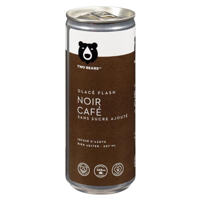 Two Bears Flash Brew Ready To Drink Unsweetened Black Coffee, 207 Ml -- 6 Per Case