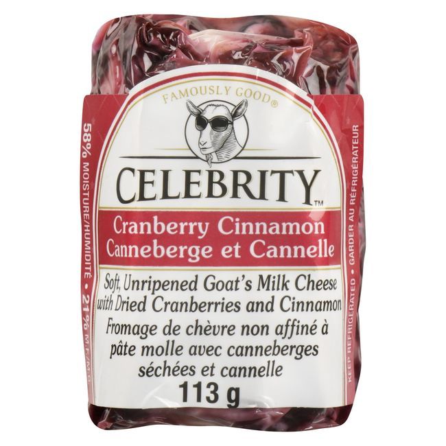 Celebrity Fromage De Chèvre Aux Canneberges Et À La Cannelle, 113 G -- 12 Par Boîte