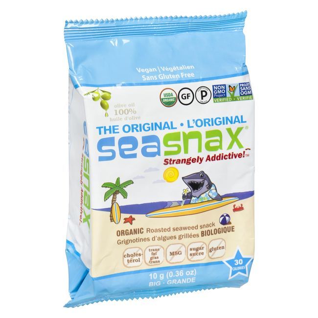 Seasnax Organic Original Grab And Go Seaweed Snack, 10 G -- 12 Per Case