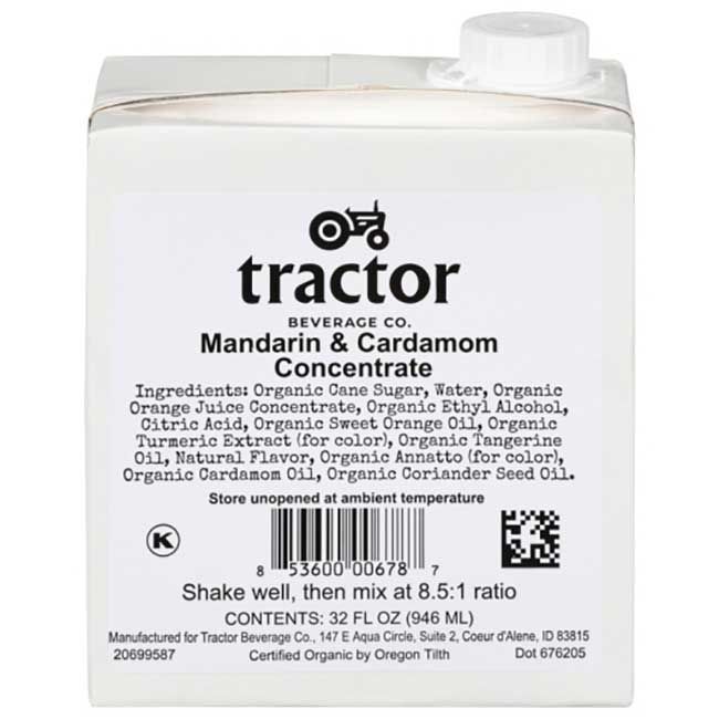 Tractor Beverage Co Organic Mandarin And Cardamom Concentrate, 32 Oz -- 12 Per Case