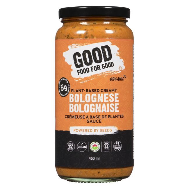 Good Food For Good Sauce Bolognaise Crémeuse Biologique Pour Pâtes, 450 Ml -- 12 Par Boîte