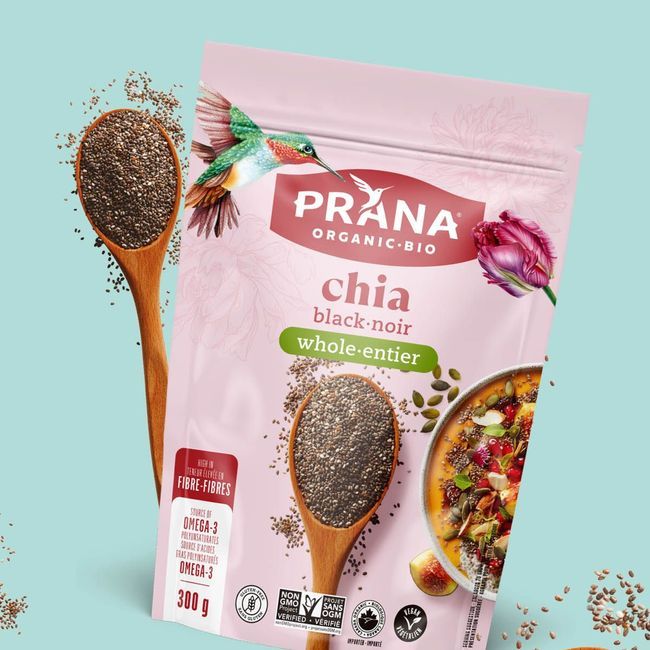 Prana Organic Whole Black Chia Seeds, 300 G -- 6 Per Case