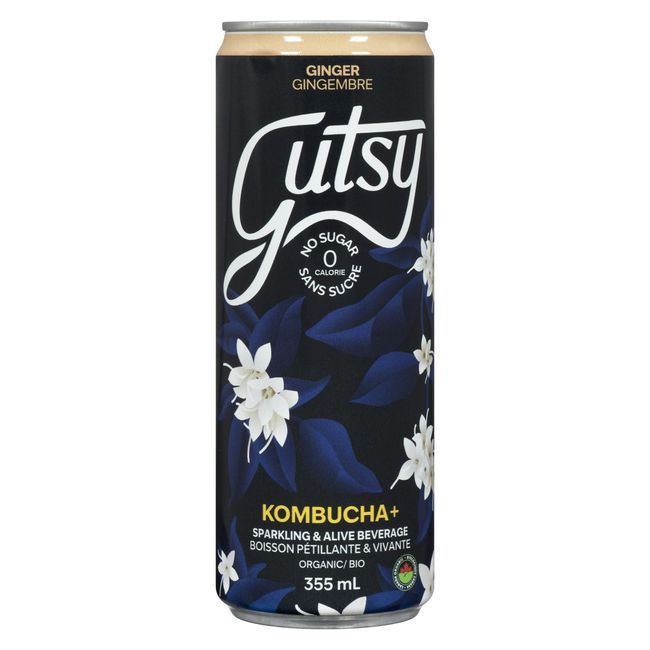 Gutsy Sugar Free Ginger Flavoured Kombucha, 355 Ml -- 8 Per Case