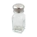2 oz Square Glass Salt and Pepper Shaker with Stainless Steel Top