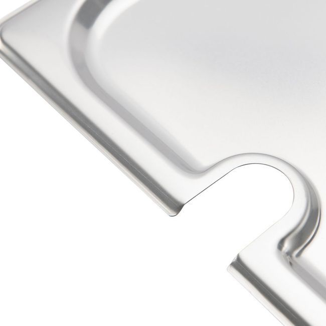 Browne 304 Stainless Steel Notched Two Third Size Steam Table Pan Cover, 13.9 X 12.9 In