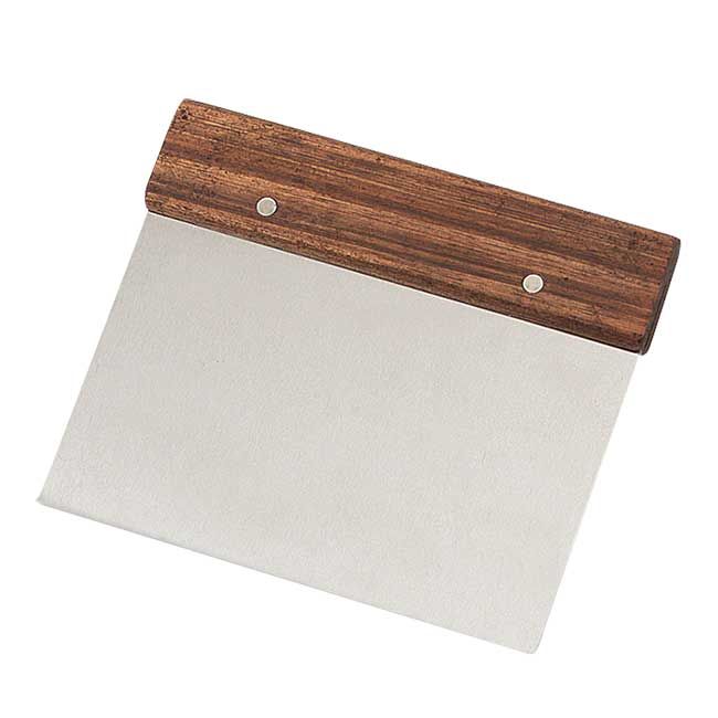 Browne Stainless Steel Dough Scraper With Hardwood Handle, 5 X 7 In