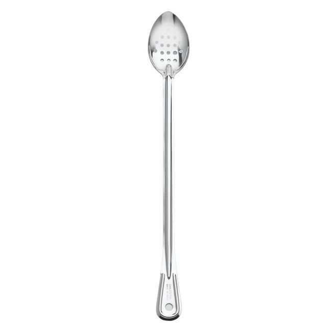 Browne Stainless Steel Perforated Spoon With Extra Long Handle, 21 In