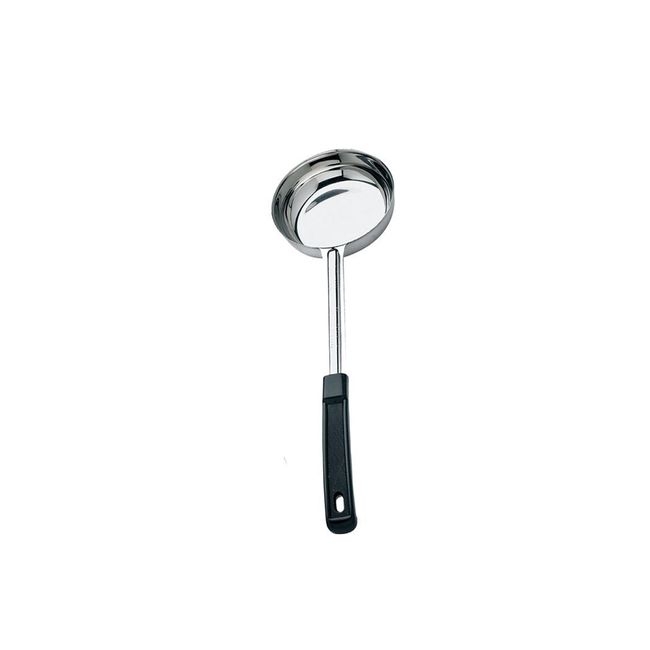 Stainless Steel One-Piece Solid Portioner with Black Handle