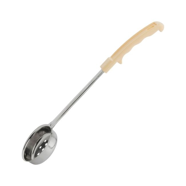 Stainless Steel One-Piece Perforated Portioner with Yellow Handle