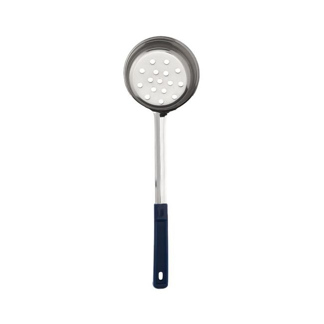 Stainless Steel One-Piece Perforated Portioner with Black Handle