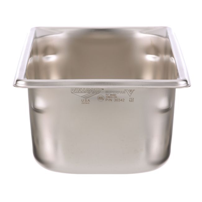 Vollrath 30342 Super Pan V Stainless Steel Third Size Steam Table Pan, 4 In Deep