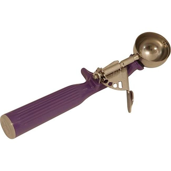 47147 Stainless Steel Antimicrobial Number 40 One Piece Thumb Disher with Black Handle, 0.75 oz Capacity