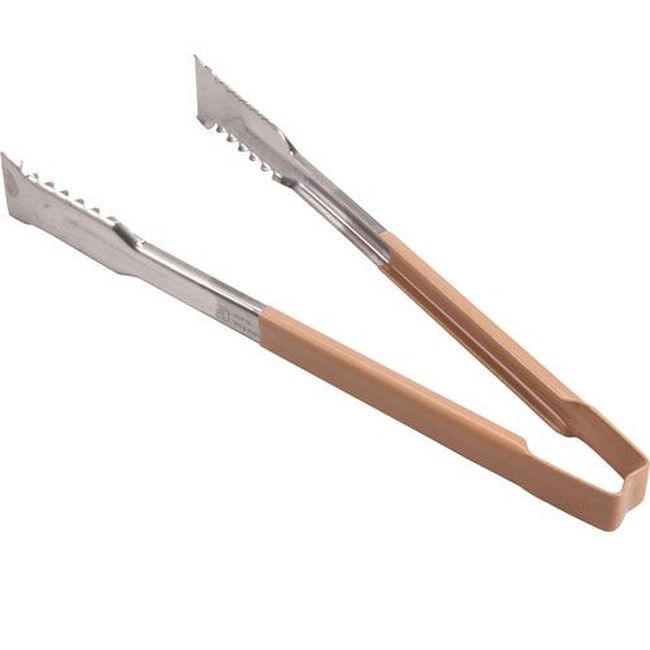 4791260 Stainless Steel Antimicrobial One Piece Tong with Versagrip Ends And Ivory Kool-touch Handle, 12 in Length