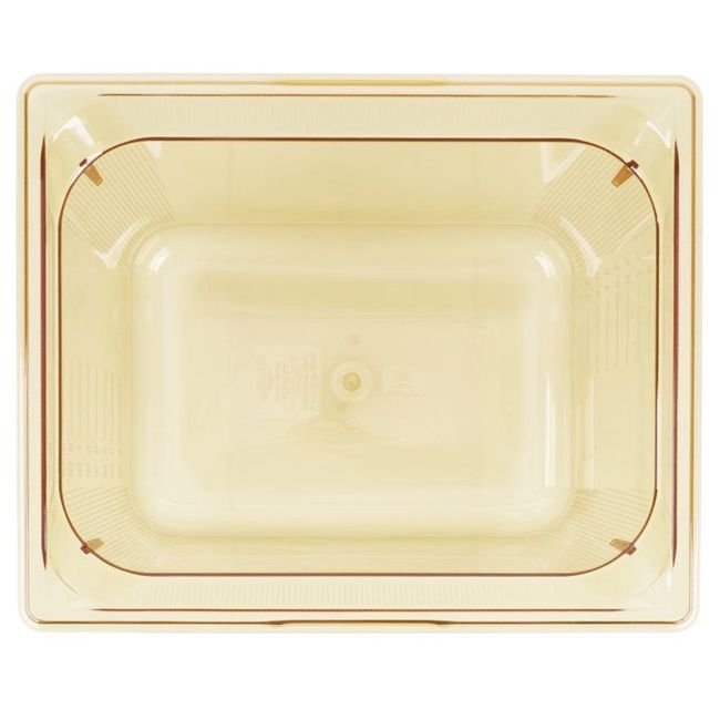 9028410 Super Pan High TemPerature Plastic Amber Half Size Pan, 8 in Deep