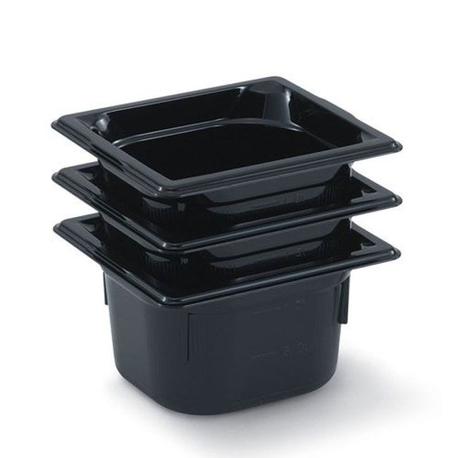 9066420 Super Pan High TemPerature Plastic Black Sixth Size Pan, 6 in Deep