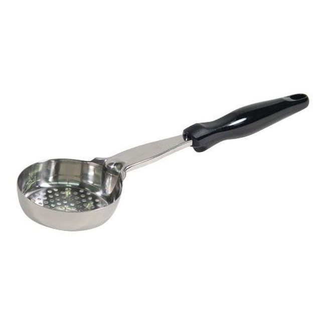 Vollrath 6432520 Spoodle Rond Perforé Monobloc En Acier Inoxydable Antimicrobien Robuste Avec Poignée En Nylon Noir, Capacité De 140 Ml