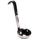 4970320 Heavy Duty Stainless Steel Antimicrobial One Piece Ladle with Black Short Kool-touch Handle, 3 oz Capacity