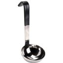 4970420 Heavy Duty Stainless Steel Antimicrobial One Piece Ladle with Black Short Kool-touch Handle, 4 oz Capacity