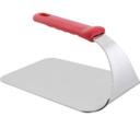 50661 Stainless Steel Flat Bottom Steak Weight with Red Silicone Handle, 1 3/5 Pound