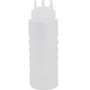 3332-13 Traex Color-mate Tri Tip Wide Mouth Clear Squeeze Dispenser with Clear Top, 32 oz Capacity