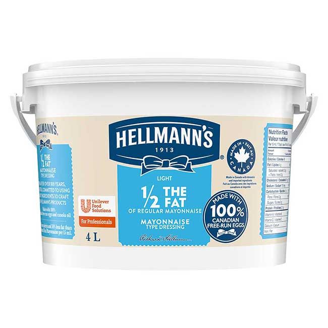 Hellmann's 1/2 The Fat Mayonnaise, 4 L