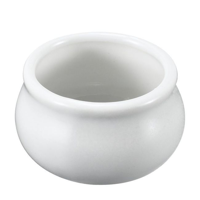 Browne Stoneware White Butter Sauce Pot, 2 Oz Capacity