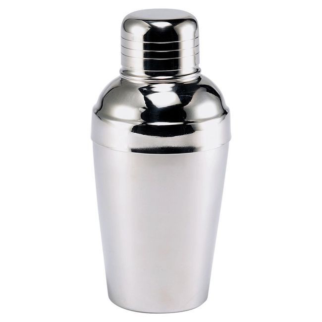 Browne 3 Piece Stainless Steel Cocktail Shaker, 8 Oz Capacity