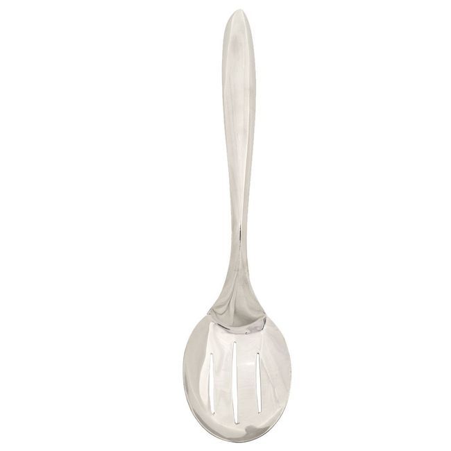 Browne Eclipse 18/8 Stainless Steel Mirror Finish Slotted Spoon, 13 In