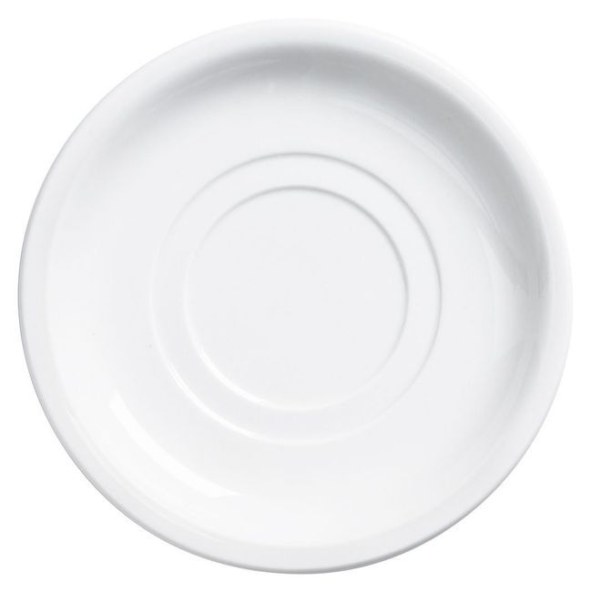 Browne Palm Porcelain White Double Well Saucer, 6 In -- 36 Per Case