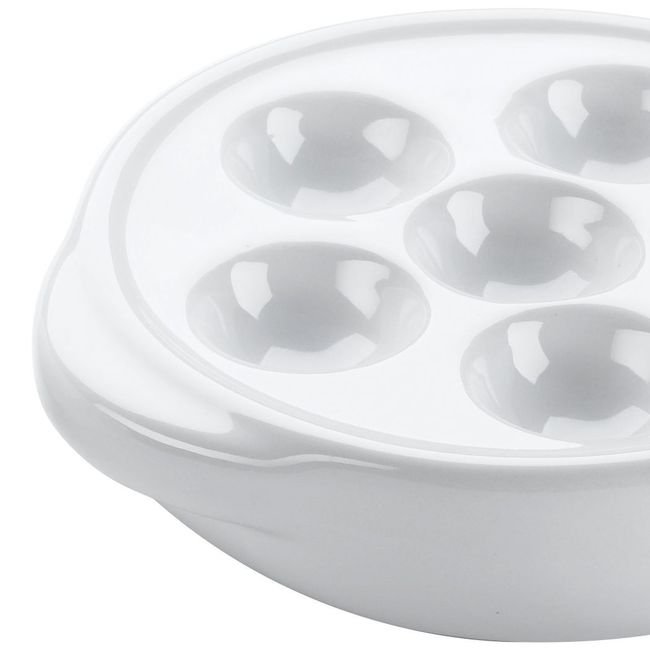 Stoneware White 6-Hole Escargot Plate